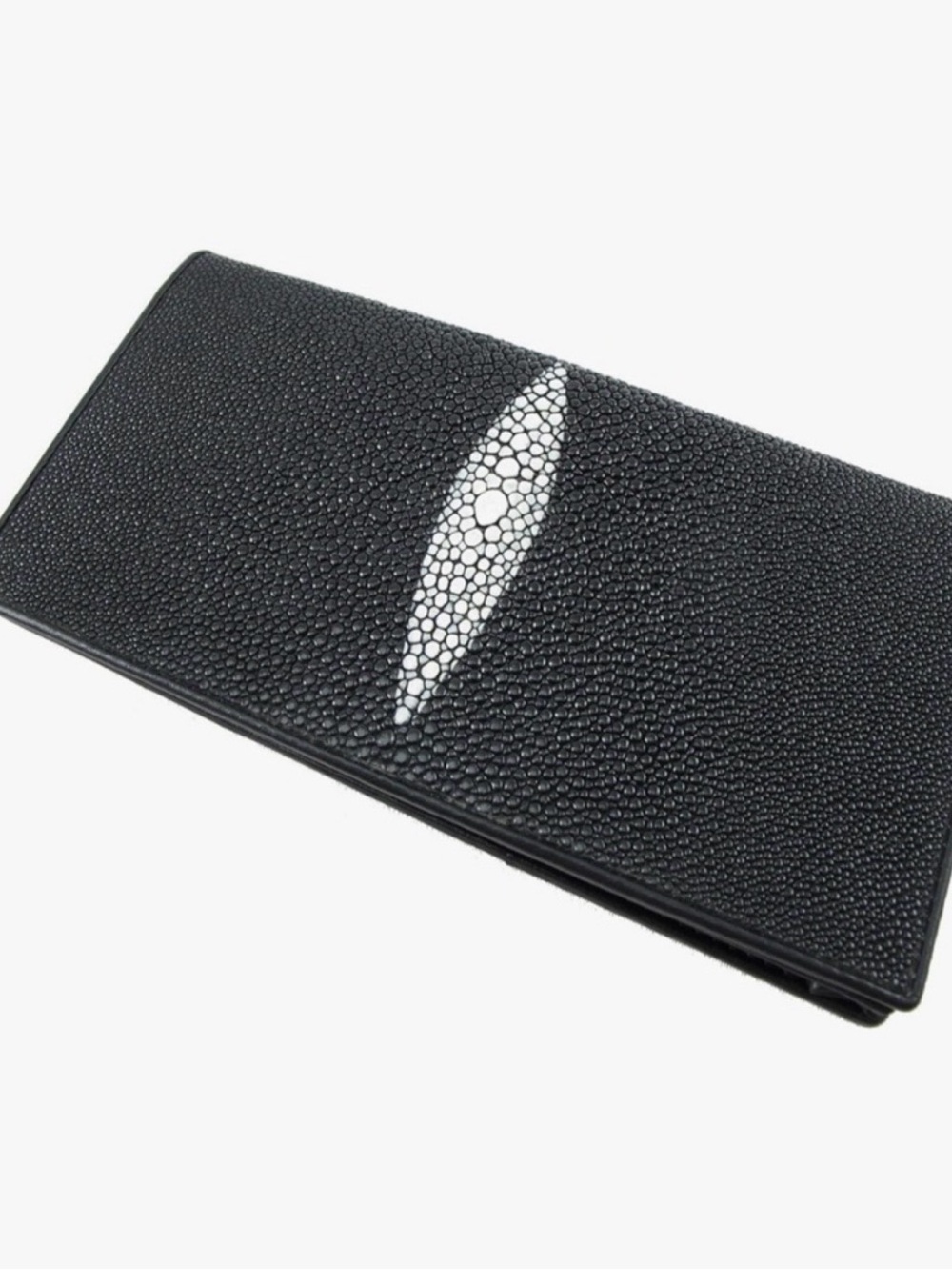 P.K.K.  Black Genuine Stingray
Leather Wallet